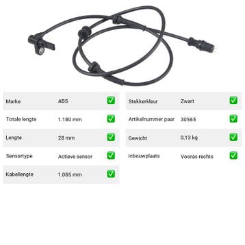ABS-sensor Alfa Romeo GTV 2.0 V6 Turbo (916) Van 1995-06 tot, Verzenden, Nieuw, Alfa Romeo