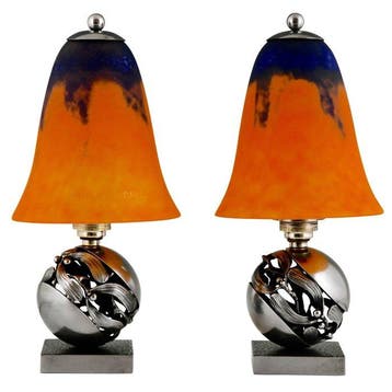 Daum Frères - Edgar Brandt - Lamp - ART DECO lampen 1925 -