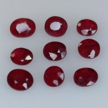9 pcs Robijn - 3.05 ct - Antwerp Laboratory for Gemstone, Nieuw