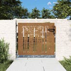 vidaXL Poort 85x100 cm bamboe-ontwerp cortenstaal, Tuin en Terras, Tuinpoorten, Verzenden, Nieuw