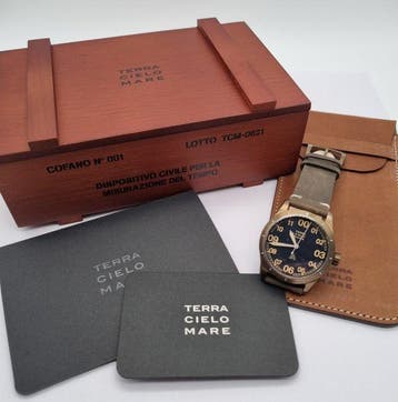 Terra Cielo Mare - Sparviero Bronze 38 Mm Automatic Full Set, Nieuw