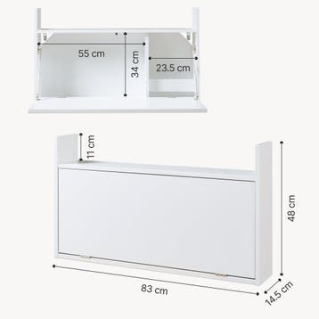 Klaptafel Rautalampi wandbureau voor wandmontage wit [en.cas, Verzenden, Nieuw