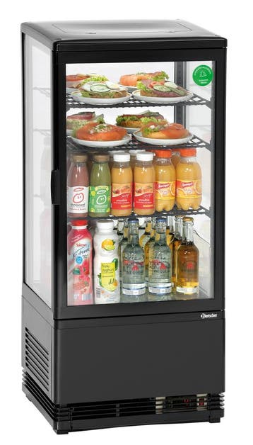 Bartscher Mini-koelvitrine 78L | Zwart | 3 roosters | LED-ve, Ophalen of Verzenden, Nieuw