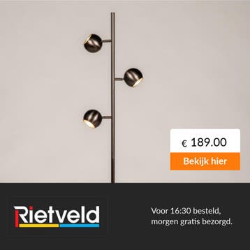Rietveld-Vloerlampen-Bruin, Goud-Metaal, Verzenden, Nieuw