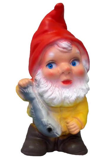 Kleine tuinkabouter met vis, Verzenden, Nieuw