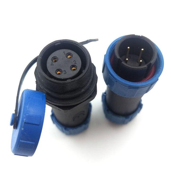 Male + Female - waterdichte kabelverbinder - 4 aderig, Auto-onderdelen, Elektronica en Kabels, Ophalen of Verzenden