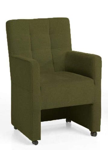 Eetkamerstoel Peter - eetkamerstoelen - Groen, Nieuw, Stof