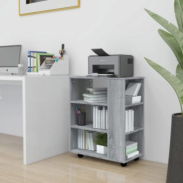 vidaXL Rolkast 60x35x75 cm bewerkt hout grijs sonoma eiken, Huis en Inrichting, Verzenden, Nieuw