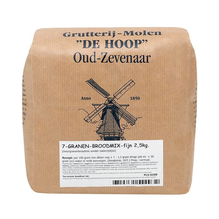 Molen de Hoop 7 Granen Broodmix Fijn 2,5kg, Hobby en Vrije tijd, Taarten en Cupcakes maken, Nieuw, Verzenden
