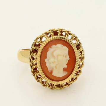 Ring - 18 karaat Geel goud - Camee, Nieuw