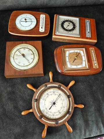lufft Scholz Genia Import Ships barometer (5) - Hout,