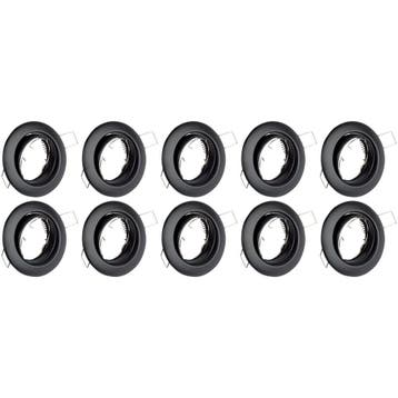 Spot Armatuur 10 Pack - Zwart - GU10 Fitting - Ø82mm, Ophalen of Verzenden, Nieuw, Overige fittingen, Plafondspot of Wandspot