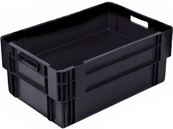 Nestbare Stapelkrat, 600x400x420 mm, euronorm, zwart, 40 tot 60 cm, 50 tot 75 cm, Ophalen of Verzenden, Krat