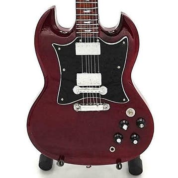 Miniatuur replica Gibson SG Classic gitaar - A. Young AC/DC, Ophalen of Verzenden, Nieuw, Pop, Beeldje of Miniatuur