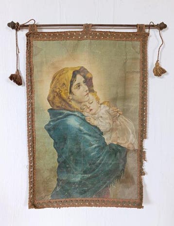 Wandtapijt - 82 cm - 67 cm - Madonnina, Antiek en Kunst, Antiek | Boeken en Bijbels
