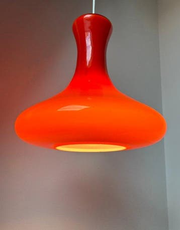 Lamp - Glas - Vintage hanglamp, Antiek en Kunst