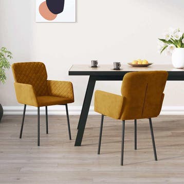 vidaXL Eetkamerstoelen 2 st fluweel bruin, Huis en Inrichting, Stoelen, Verzenden, Nieuw, Bruin