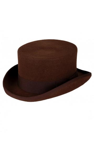 Luxe Hoge Hoed Bruin Laag Model 59 100% Wol Heren Dames Man, Ophalen of Verzenden, Nieuw