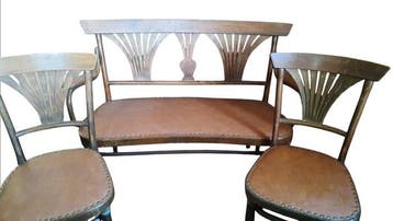 Thonet - Sofa (3) - Hout, Leder