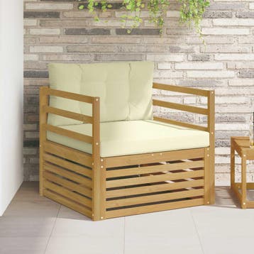 vidaXL Tuinbank Wit en crèmekleurig, Verzenden, Nieuw