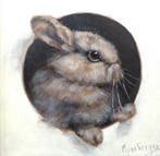 Mijnsbergen (1945) - Konijntje, Antiek en Kunst, Kunst | Schilderijen | Klassiek