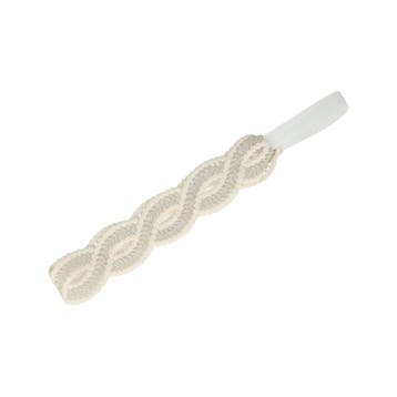 Haarband Gevlochten 3,5cm - Kant - Zilverdraad - Crème, Nieuw