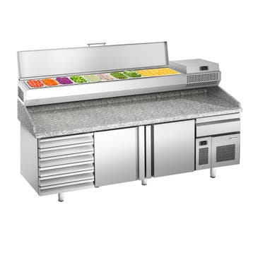 GGM Gastro | Pizza koelwerkbank Premium PLUS - 2305x800mm -, Verzenden, Nieuw in verpakking, RVS Meubilair