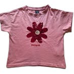 Desigual T-shirt roze met keerbare paillettenbloem maat 104, Gebruikt, Desigual, Meisje, Ophalen of Verzenden