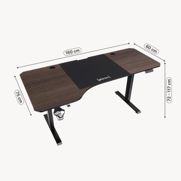 Game bureau Stryn zit sta elektrisch 160x60/75x72-117 cm wal, Verzenden, Nieuw
