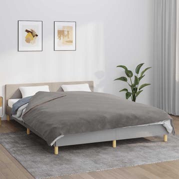 vidaXL Verzwaringsdeken met hoes 200x200 cm 13 kg stof grijs, Verzenden, Nieuw, Grijs