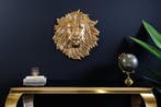 Gouden wanddecoratie WILDLIFE LION 35cm gouden metalen, Huis en Inrichting, Woonaccessoires | Overige, Ophalen of Verzenden, Nieuw