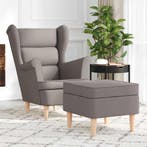 vidaXL Fauteuil met voetenbankje stof taupe, Huis en Inrichting, Fauteuils, Verzenden, Nieuw