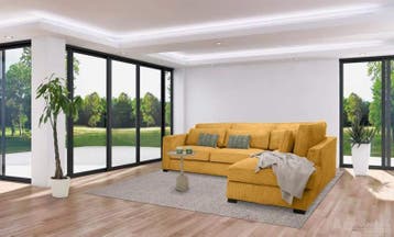 Hoekbank Almere - hoekbanken - Geel, Nieuw, 150 cm of meer, Stof, 250 tot 300 cm