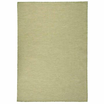 vidaXL Buitenkleed platgeweven 140x200 cm groen, Verzenden, Nieuw, Groen