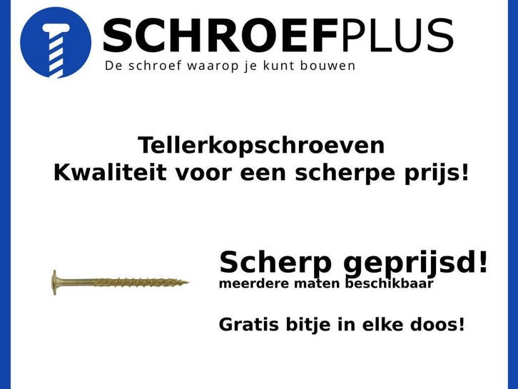 Tellerkopschroeven – Scherp Geprijsd!, Doe-het-zelf en Verbouw, IJzerwaren en Bevestigingsmiddelen, Schroeven, Nieuw, Verzenden