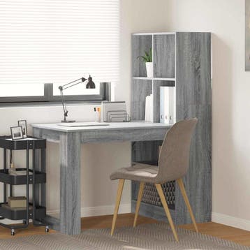 vidaXL Bureau Grijs Sonoma Bewerkt hout 122 x 67 x 145 cm, Verzenden, Nieuw