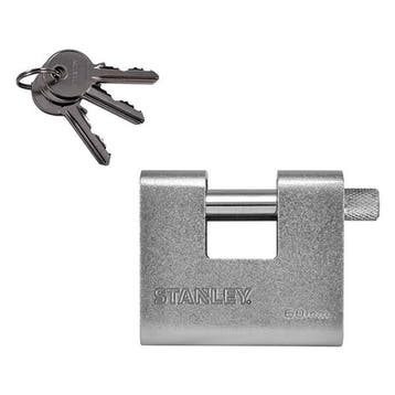 Hangslot | Stanley | 60 mm (Ø10mm, 3 sleutels), Verzenden, Nieuw