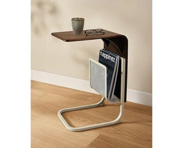 laptoptafel Saba met tijdschriftenhouder - mangohout walnoot, Computers en Software, Laptoptafels, Ophalen of Verzenden, Nieuw