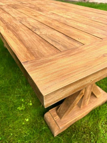 Landelijke teakhouten tuintafel -  200 cm, Ophalen of Verzenden, Nieuw