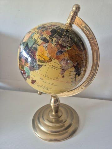 Tabletop globe - Edelsteen wereldbol - 1990-2000