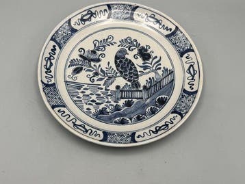 Bord - Aardewerk - Delfts blauw wandbord