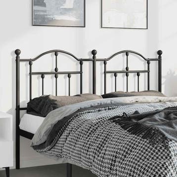vidaXL Vervangend hoofdbord 135 cm metaal zwart, Verzenden, Nieuw, Zwart, Metaal