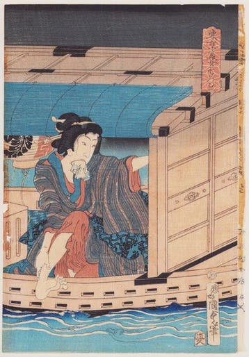 A beauty washing her foot in the water - 1868 -
