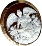 Cameo - 9 kt. Geel goud, Victoriaanse De Muse van de