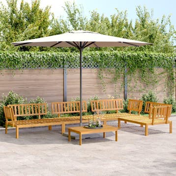 vidaXL 5-delige Loungeset pallet massief acaciahout, Tuin en Terras, Verzenden, Nieuw, Hardhout, Loungeset