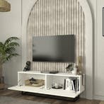 Tv-meubel Nolven kort frame 125x32x47 cm wit [en.casa], Verzenden, Nieuw