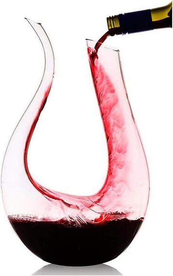 Wijnkaraf U-vorm 1.5L | Kristal | Retourdeal 64% Korting, Overige typen, Nieuw, Ophalen of Verzenden, Glas