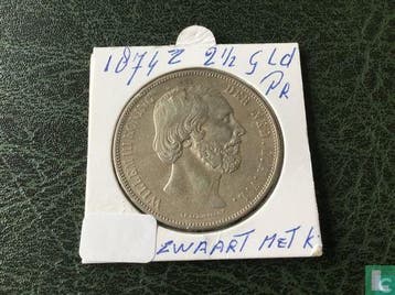 Nederland 2½ gulden 1874 (zwaard met klaverbladvormig uit.., Verzenden, Overige waardes, Losse munt, Goud