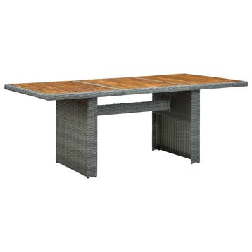 vidaXL Tuintafel poly rattan en massief acaciahout, Verzenden, Nieuw