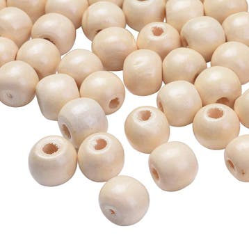 10 x Houten kraal crème ivoor 16 x 13,5 mm gat: 4mm (Kralen, Ophalen of Verzenden, Nieuw, Kraal
